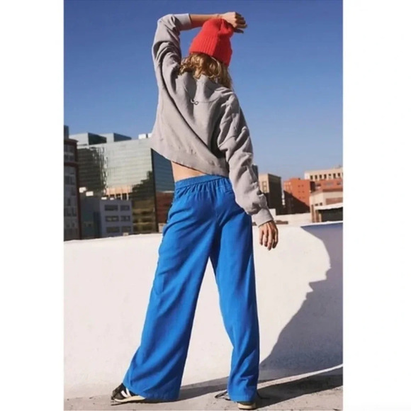 Free People Movement blue bungee cord Baggy wide leg pants Size Small - Picture 2 of 11